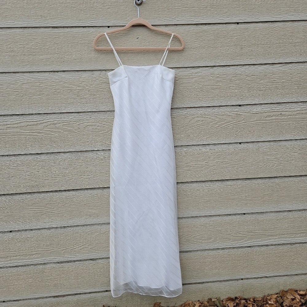 Jessica McClintock Gunne Sax Millennium 2000 white long formal dress size 3